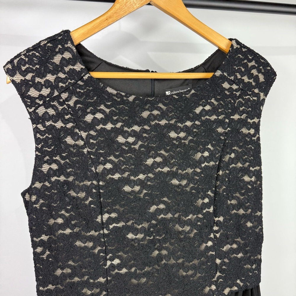 Valerie Bertinelli Black Fitted Lace & Ivory Top Dess Size 14